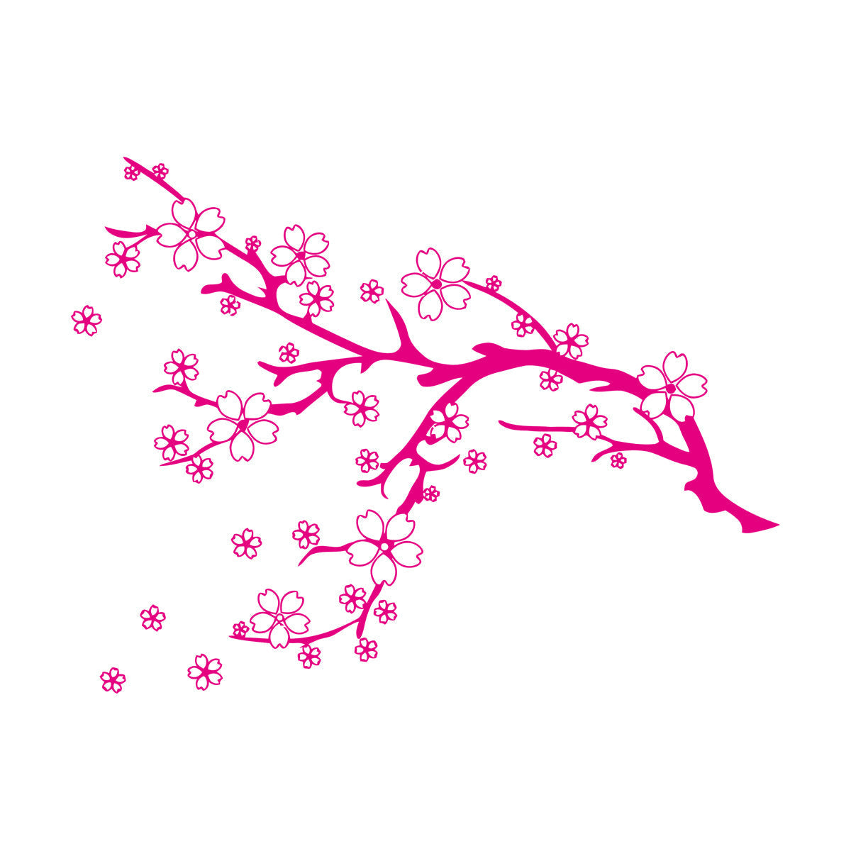 Wall Stickers Beautiful Tree Branch Natural Flowers Sakura Equipped With Transfer Film Kit