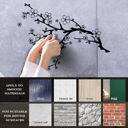 Wall Stickers Beautiful Tree Branch Natural Flowers Sakura Equipped With Transfer Film Kit