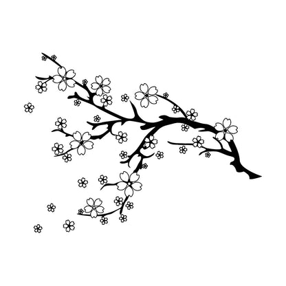 Wall Stickers Beautiful Tree Branch Natural Flowers Sakura Equipped With Transfer Film Kit