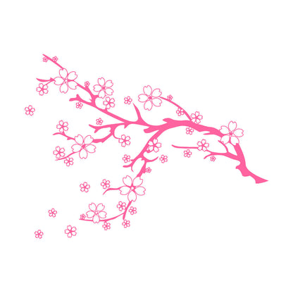 Wall Stickers Beautiful Tree Branch Natural Flowers Sakura Equipped With Transfer Film Kit
