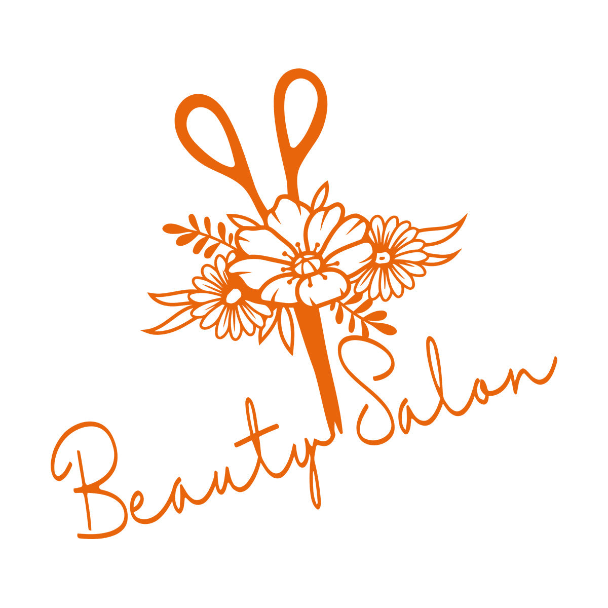 Beauty Barber Hair Salon Floral Flowers Fine Carving Decals Easy Installation