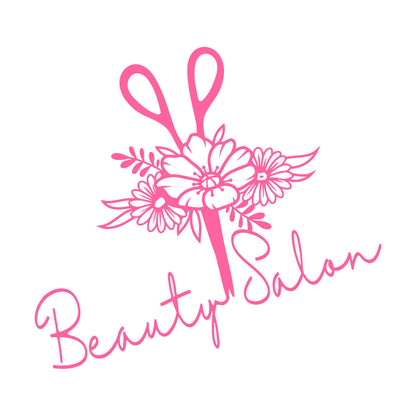 Beauty Barber Hair Salon Floral Flowers Fine Carving Decals Easy Installation