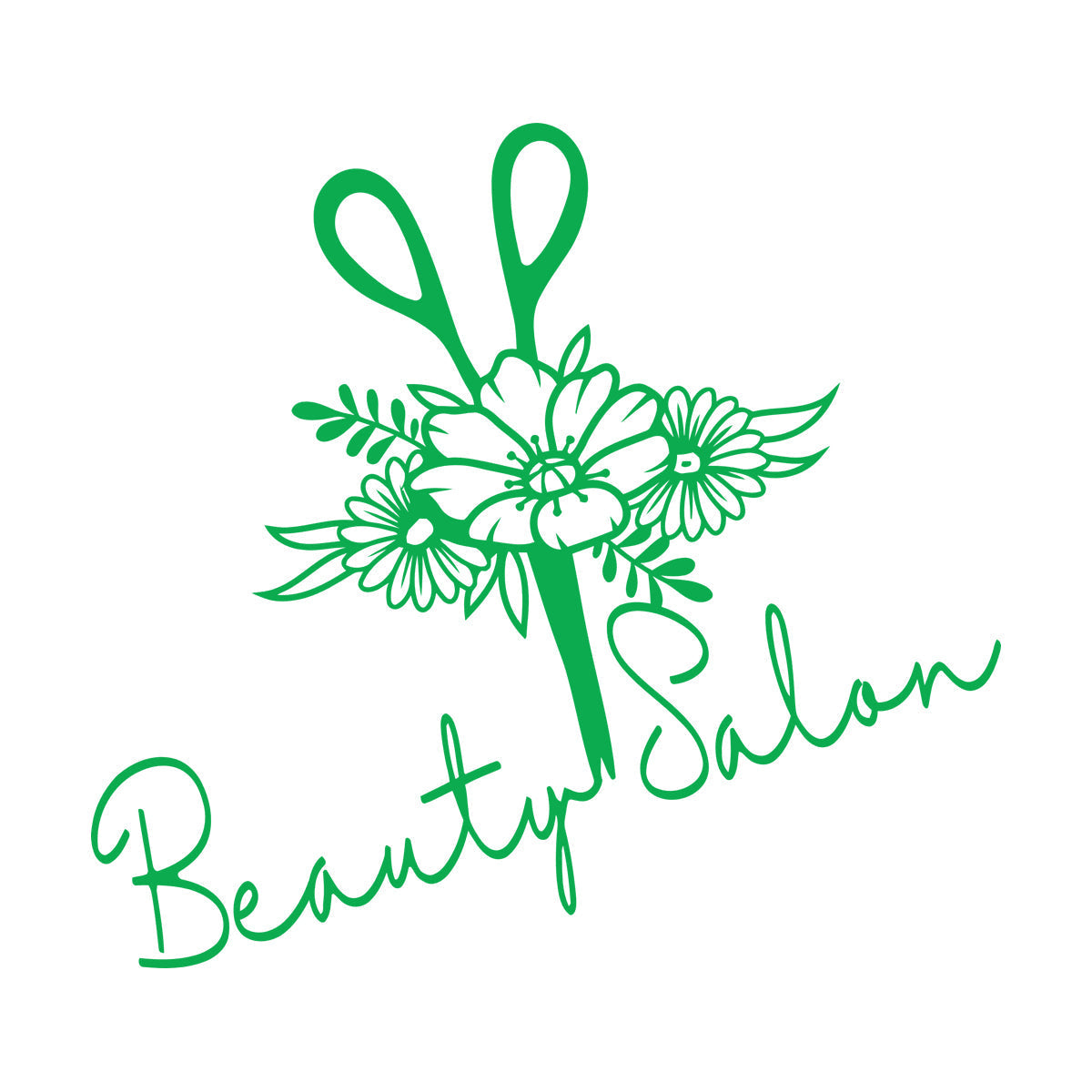 Beauty Barber Hair Salon Floral Flowers Fine Carving Decals Easy Installation