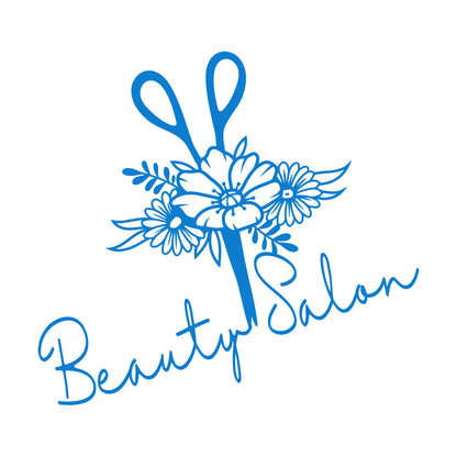 Beauty Barber Hair Salon Floral Flowers Fine Carving Decals Easy Installation