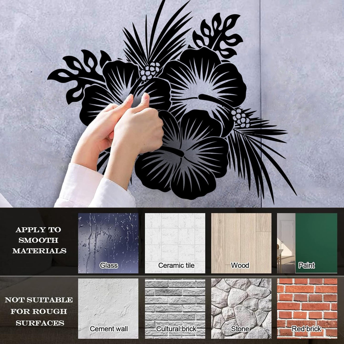 Lettering Stickers Hawaii Hawaiian Tropical Flowers Spa Beach Bud Personalized Customization