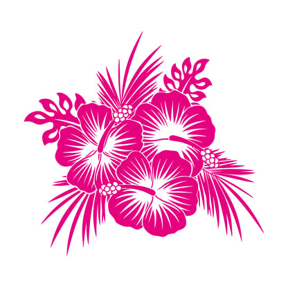 Lettering Stickers Hawaii Hawaiian Tropical Flowers Spa Beach Bud Personalized Customization