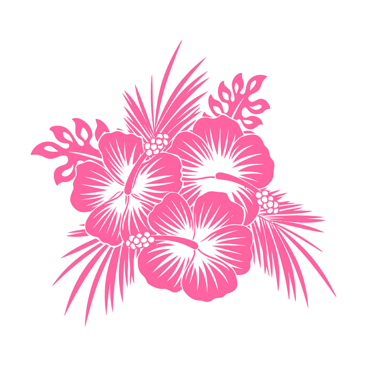 Lettering Stickers Hawaii Hawaiian Tropical Flowers Spa Beach Bud Personalized Customization