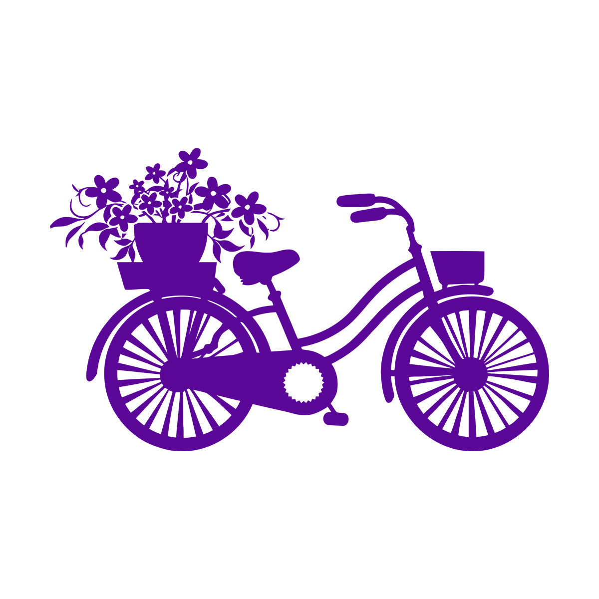 Vinyl Wall Decals Bicycle Romantic Flowers Girl Car Body Decoration