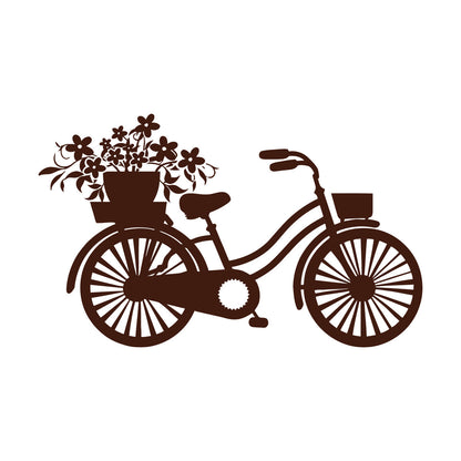 Vinyl Wall Decals Bicycle Romantic Flowers Girl Car Body Decoration