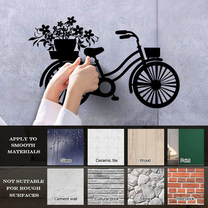 Vinyl Wall Decals Bicycle Romantic Flowers Girl Car Body Decoration