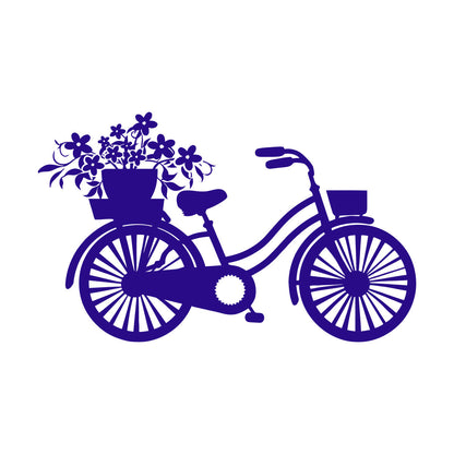 Vinyl Wall Decals Bicycle Romantic Flowers Girl Car Body Decoration