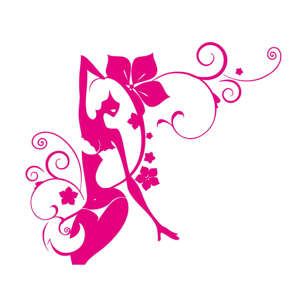 Mural And Wall Vinyl Decal Bikini Girl Hot Swimsuit Appeal Tropical Beach Style Flowers Glass Stickers