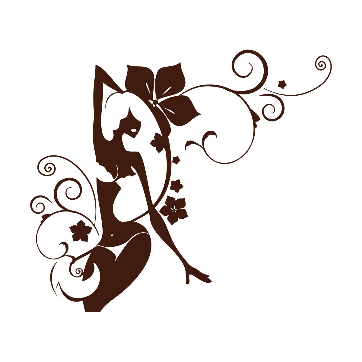 Mural And Wall Vinyl Decal Bikini Girl Hot Swimsuit Appeal Tropical Beach Style Flowers Glass Stickers