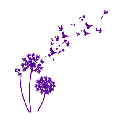 Wall Vinyl Sticker Decor Birds Dandelions Flower Garden Bedroom Tattoo Culture