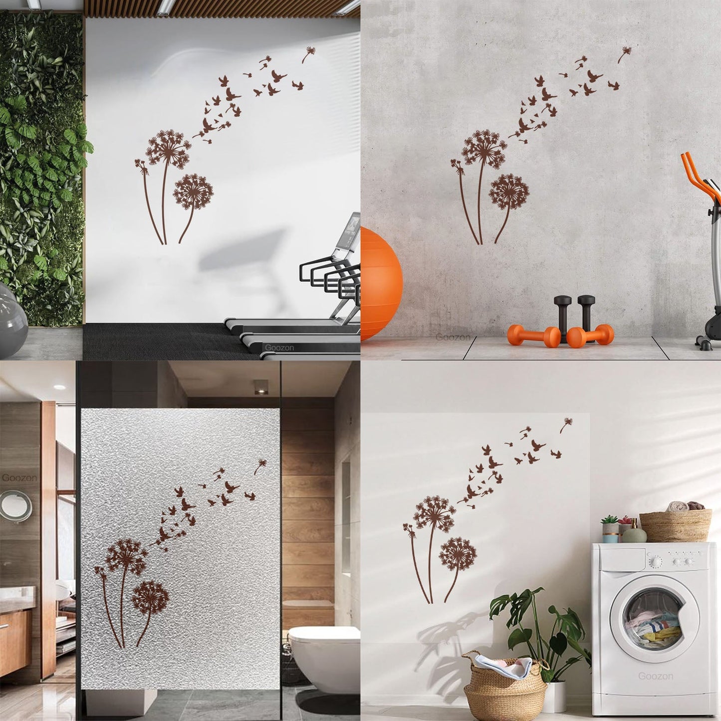 Wall Vinyl Sticker Decor Birds Dandelions Flower Garden Bedroom Tattoo Culture