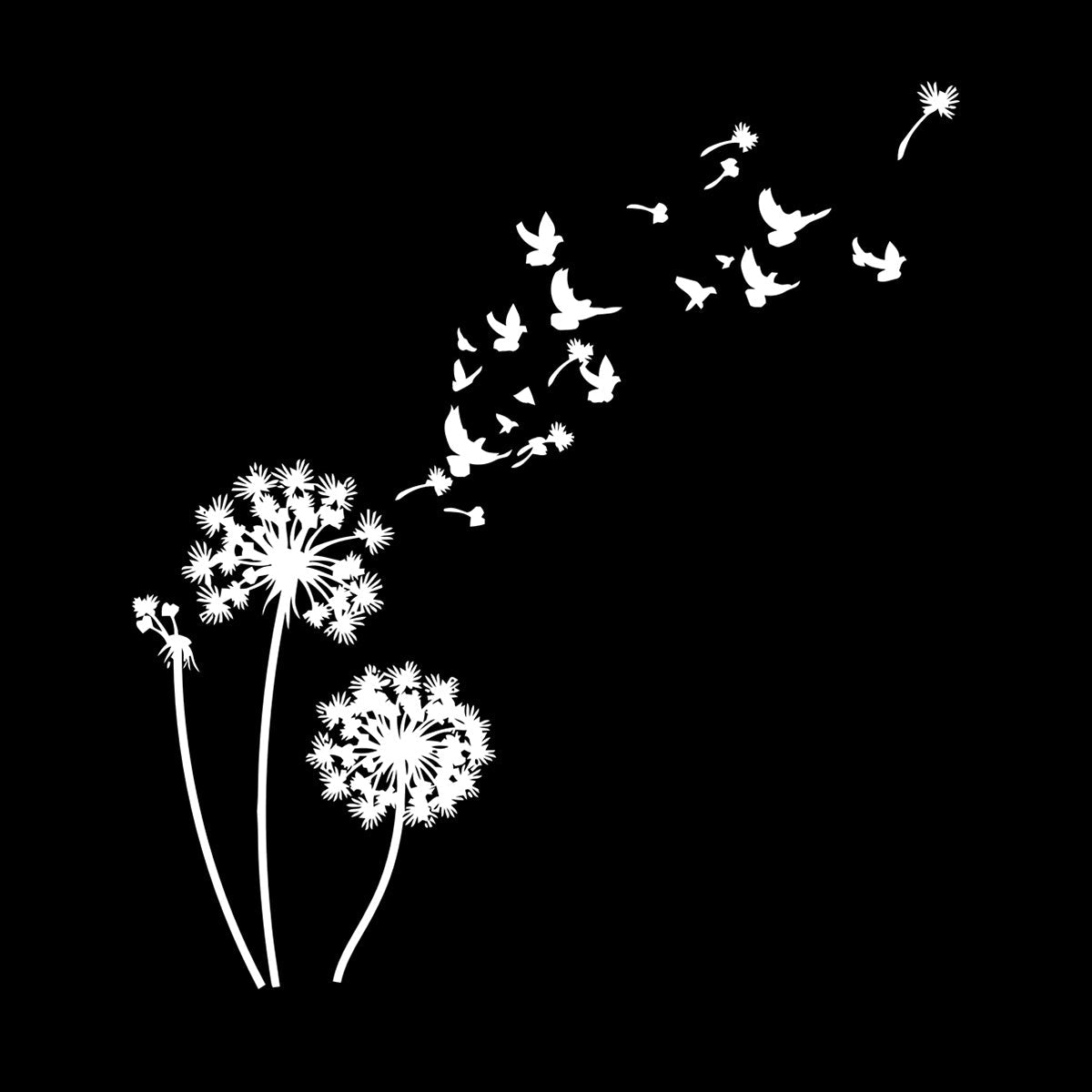 Wall Vinyl Sticker Decor Birds Dandelions Flower Garden Bedroom Tattoo Culture