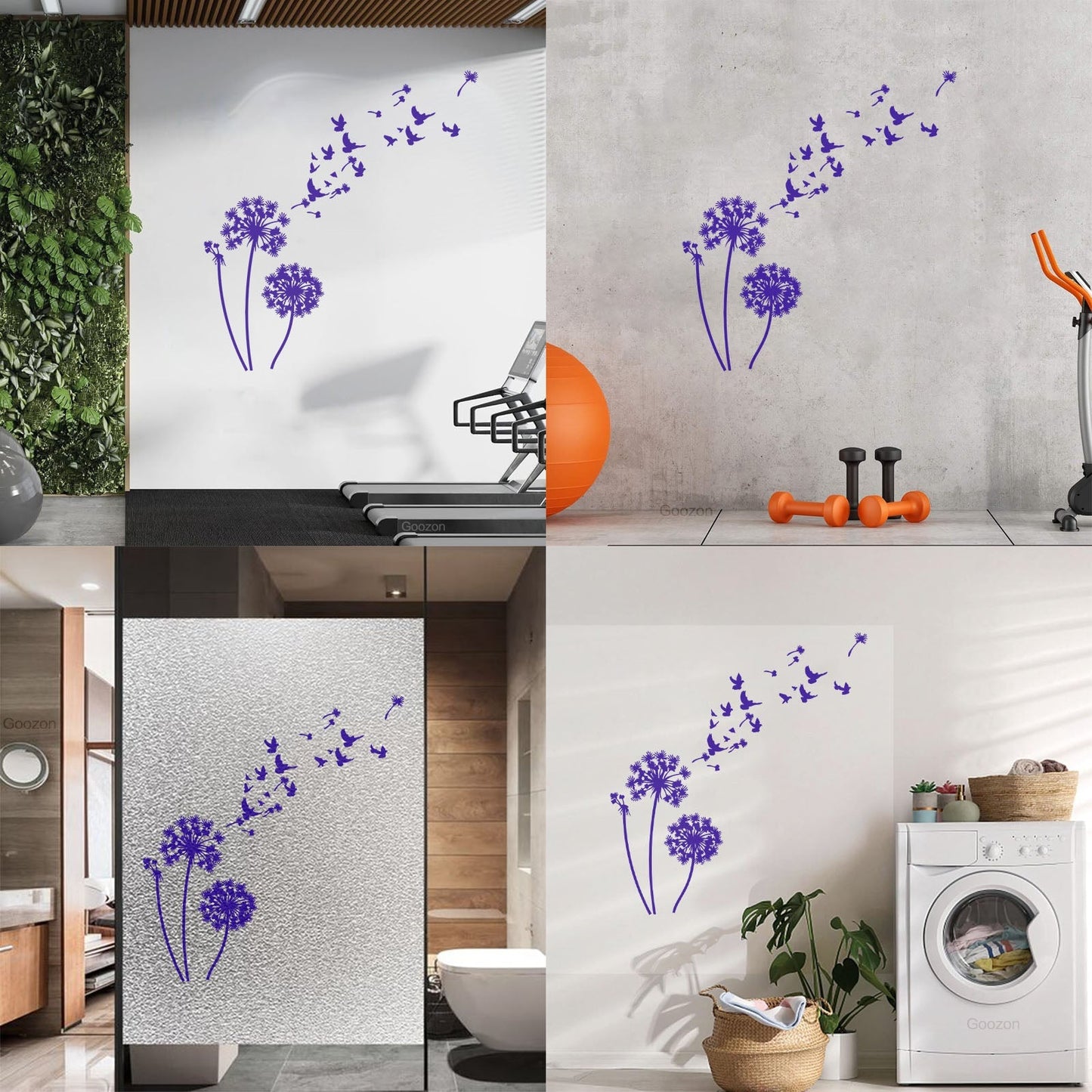 Wall Vinyl Sticker Decor Birds Dandelions Flower Garden Bedroom Tattoo Culture