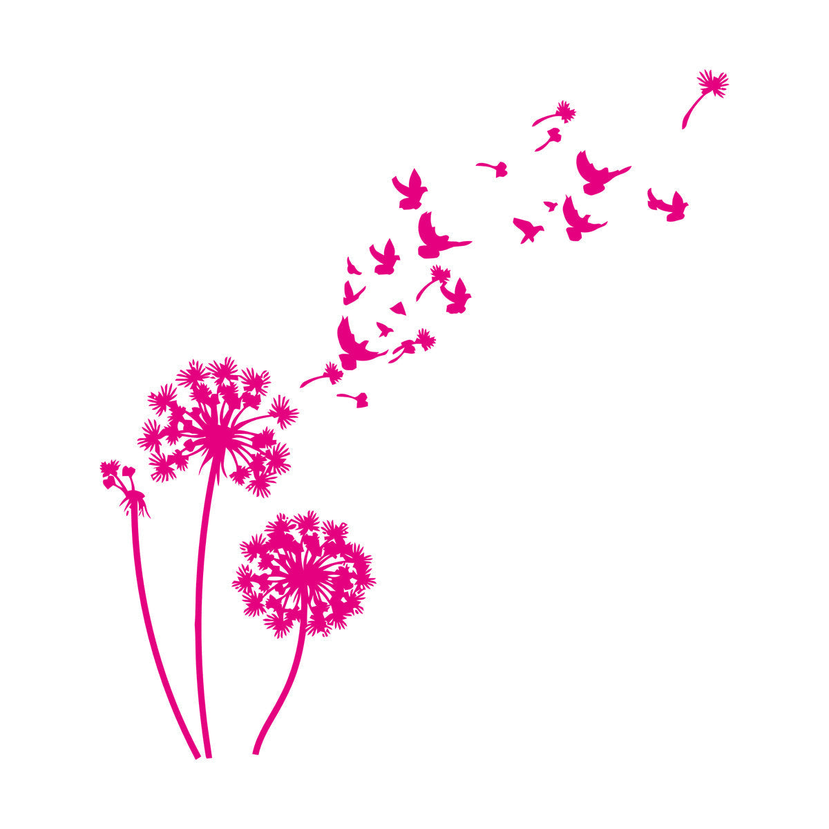 Wall Vinyl Sticker Decor Birds Dandelions Flower Garden Bedroom Tattoo Culture