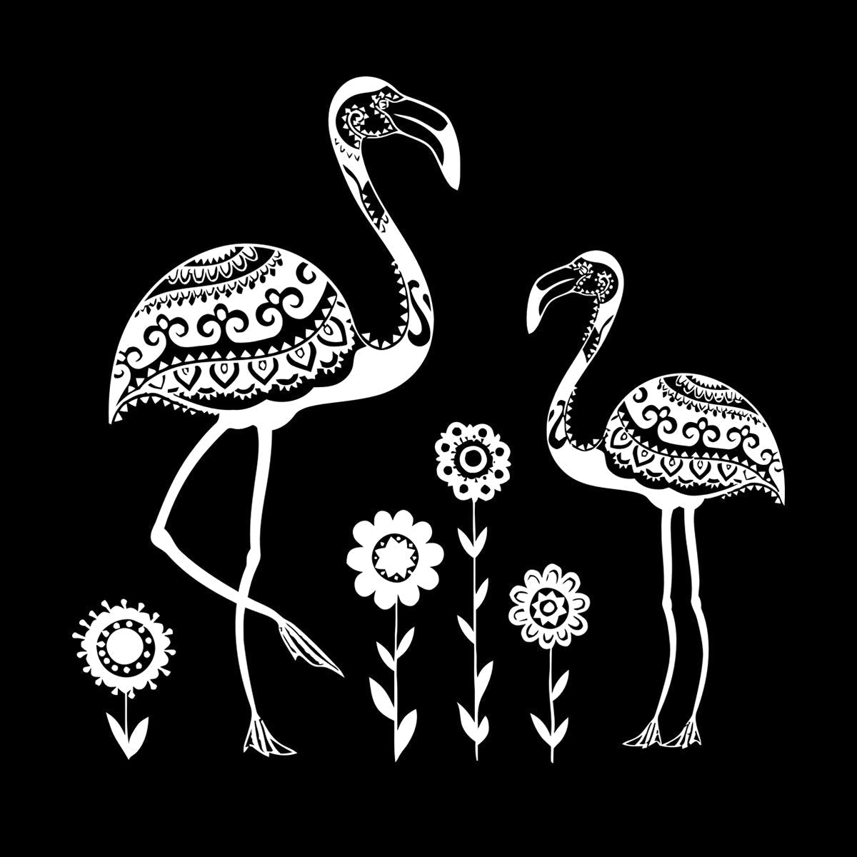 Fine Carving Stickers Birds Flamingos African Animals Natural Flowers Zoo Removable Without Leaving Glue