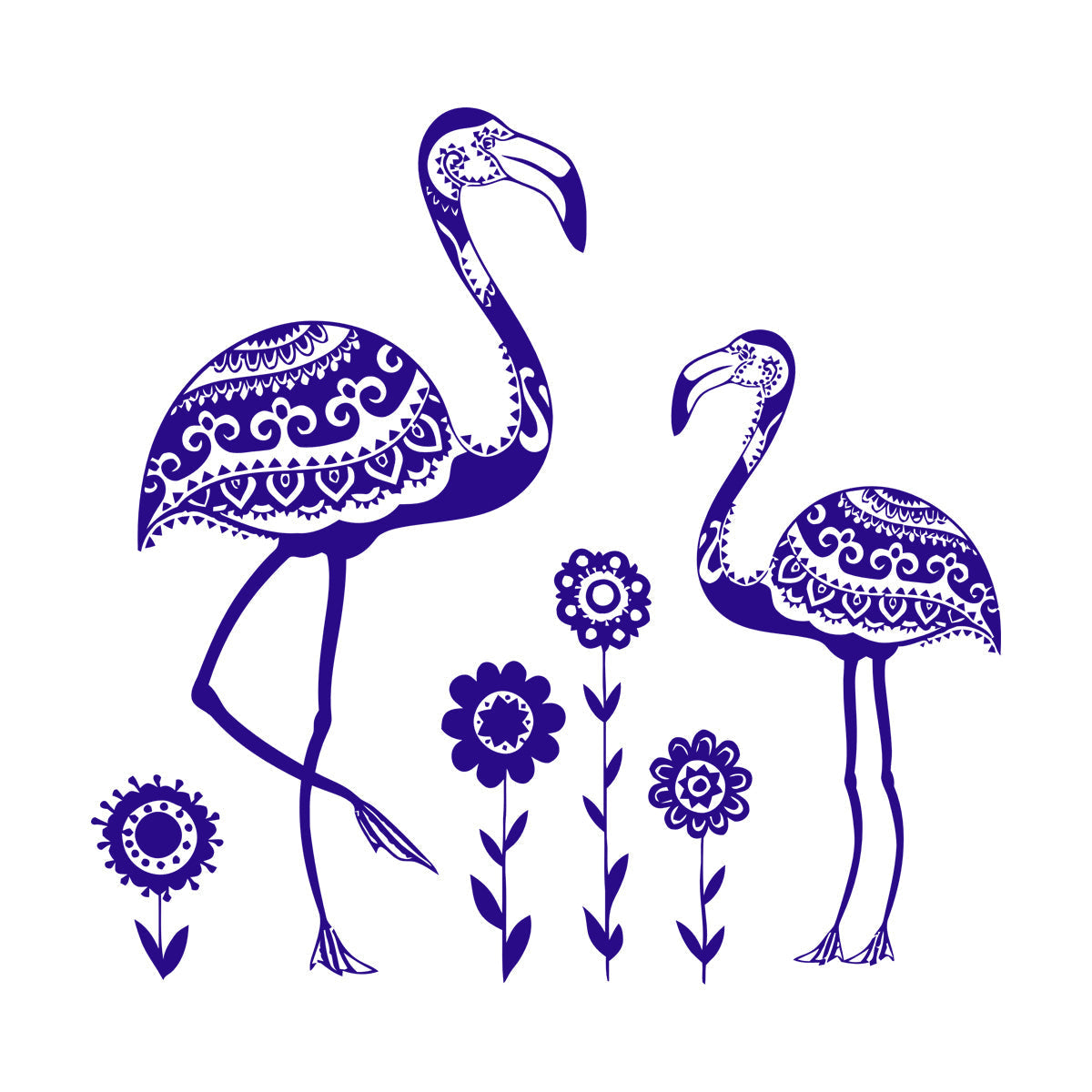 Fine Carving Stickers Birds Flamingos African Animals Natural Flowers Zoo Removable Without Leaving Glue