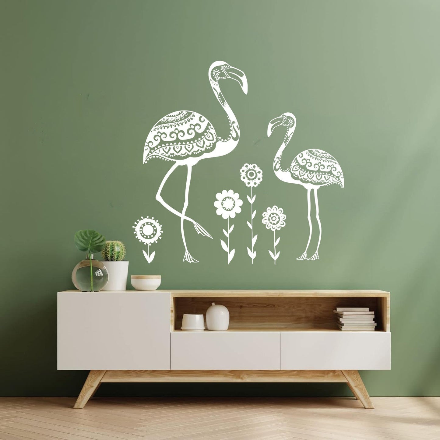 Fine Carving Stickers Birds Flamingos African Animals Natural Flowers Zoo Removable Without Leaving Glue