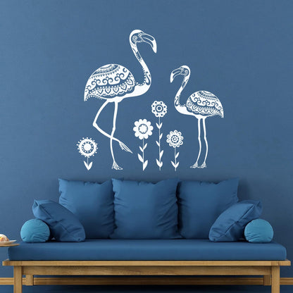 Fine Carving Stickers Birds Flamingos African Animals Natural Flowers Zoo Removable Without Leaving Glue