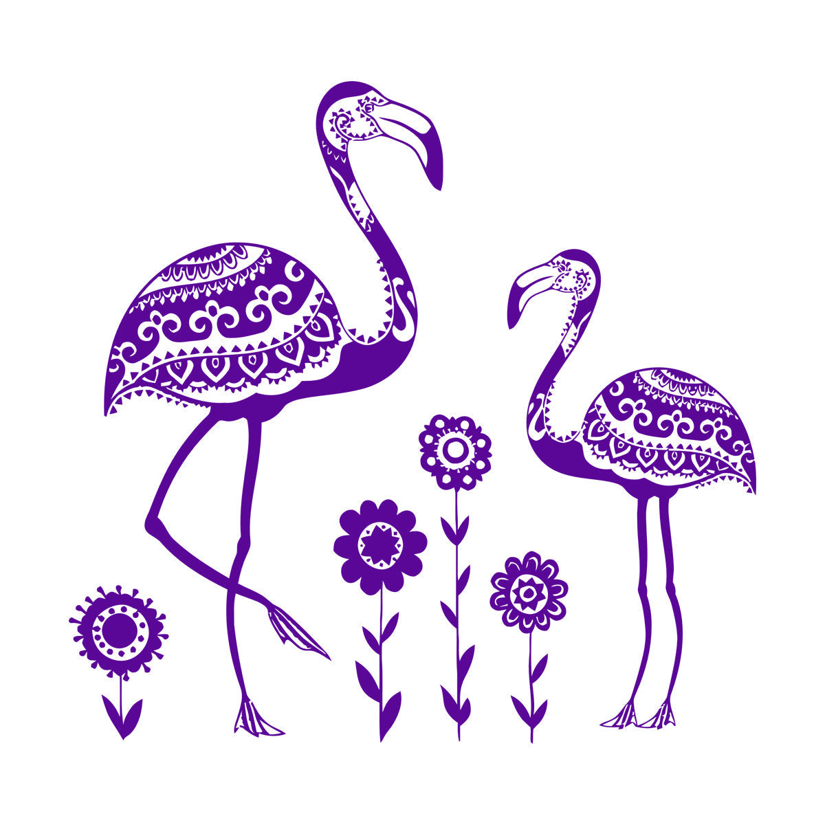 Fine Carving Stickers Birds Flamingos African Animals Natural Flowers Zoo Removable Without Leaving Glue