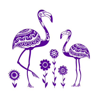 Fine Carving Stickers Birds Flamingos African Animals Natural Flowers Zoo Removable Without Leaving Glue