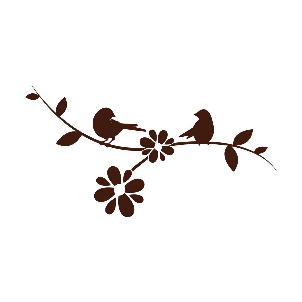 Wall Stickers Birds The Tree Branch Floral Flowers Self Adhesive