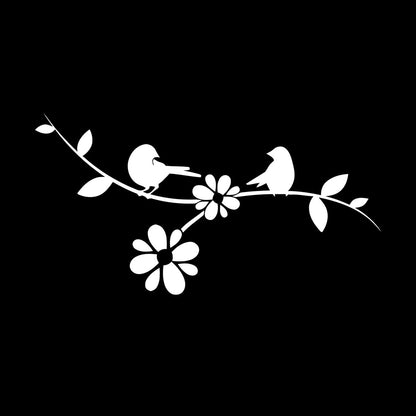 Wall Stickers Birds The Tree Branch Floral Flowers Self Adhesive