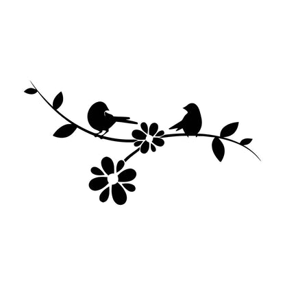 Wall Stickers Birds The Tree Branch Floral Flowers Self Adhesive