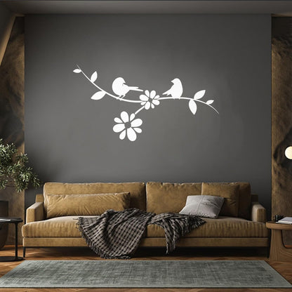 Wall Stickers Birds The Tree Branch Floral Flowers Self Adhesive