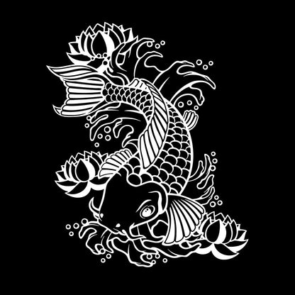 Wall Vinyl Sticker Decor Koi Japanese Fish Water Lily Flowers Asian Style Art Decoration