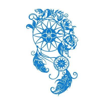 Wall Stickers Circle Floral Dreamcatcher Feathers Flowers Ornament Car Body Decoration
