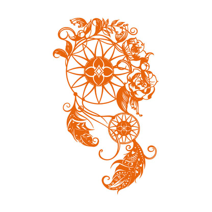 Wall Stickers Circle Floral Dreamcatcher Feathers Flowers Ornament Car Body Decoration