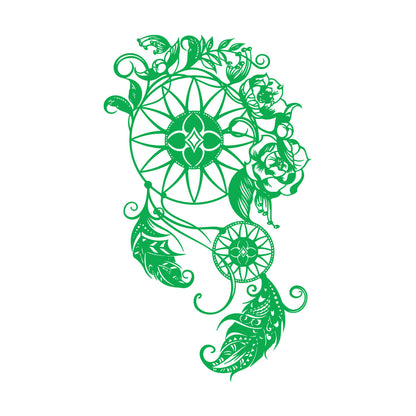 Wall Stickers Circle Floral Dreamcatcher Feathers Flowers Ornament Car Body Decoration