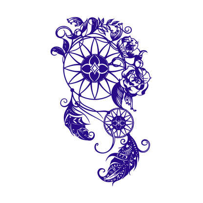Wall Stickers Circle Floral Dreamcatcher Feathers Flowers Ornament Car Body Decoration