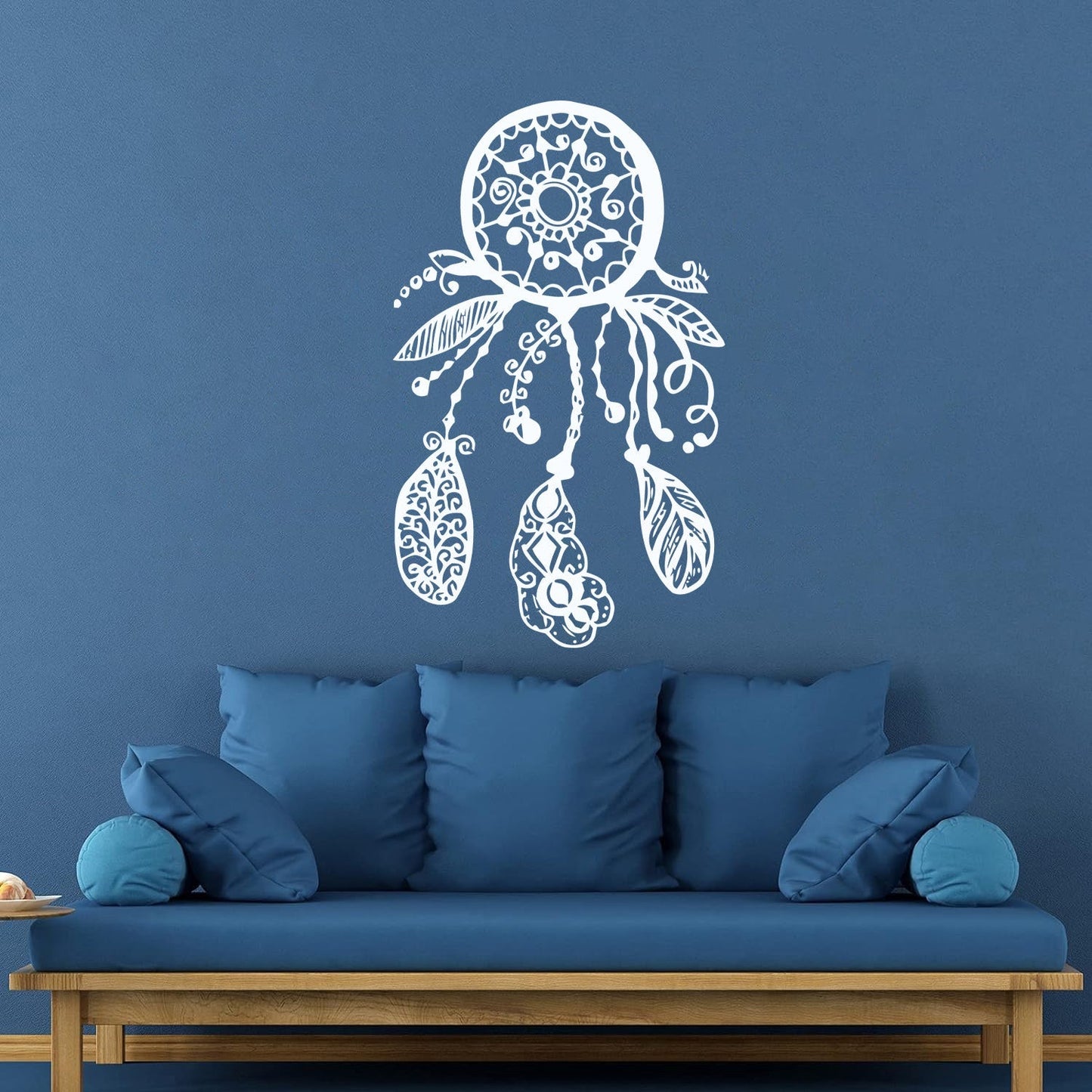 Fine Carving Decals Circle Floral Dreamcatcher Feathers Flowers Ornament Window Decals