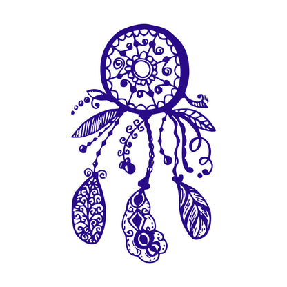 Fine Carving Decals Circle Floral Dreamcatcher Feathers Flowers Ornament Window Decals
