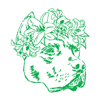 Wall Decals Pvc Companion Dog Friend Flowers Pet Salon Removable Without Leaving Glue