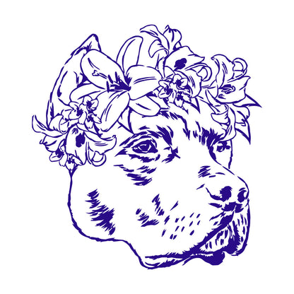 Wall Decals Pvc Companion Dog Friend Flowers Pet Salon Removable Without Leaving Glue