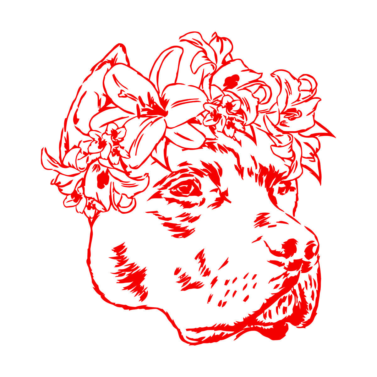 Wall Decals Pvc Companion Dog Friend Flowers Pet Salon Removable Without Leaving Glue