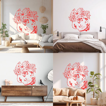 Wall Decals Pvc Companion Dog Friend Flowers Pet Salon Removable Without Leaving Glue