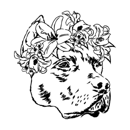 Wall Decals Pvc Companion Dog Friend Flowers Pet Salon Removable Without Leaving Glue