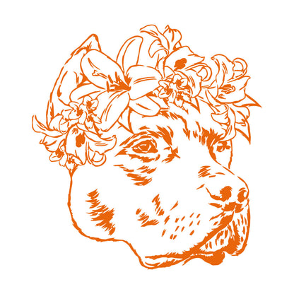 Wall Decals Pvc Companion Dog Friend Flowers Pet Salon Removable Without Leaving Glue