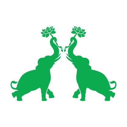 Wall Decals Paster Paper Couple Elephants African Animals Flowers Do Not Damage The Wall Surface