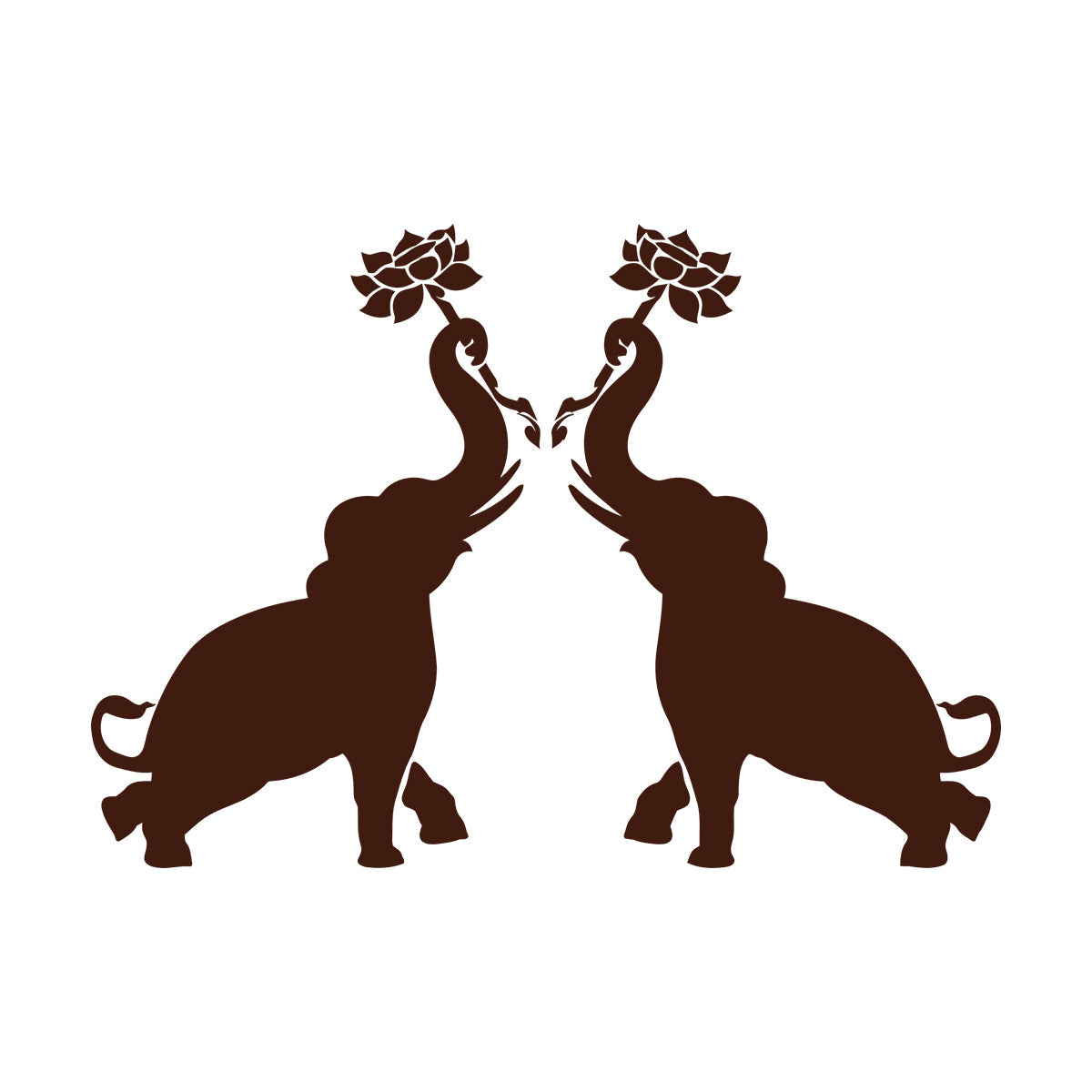 Wall Decals Paster Paper Couple Elephants African Animals Flowers Do Not Damage The Wall Surface