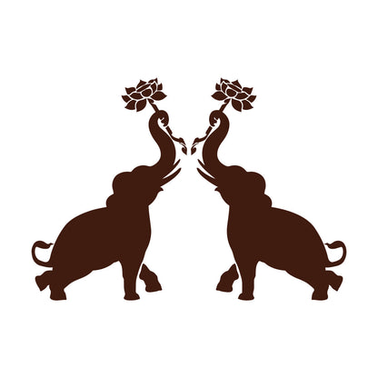 Wall Decals Paster Paper Couple Elephants African Animals Flowers Do Not Damage The Wall Surface