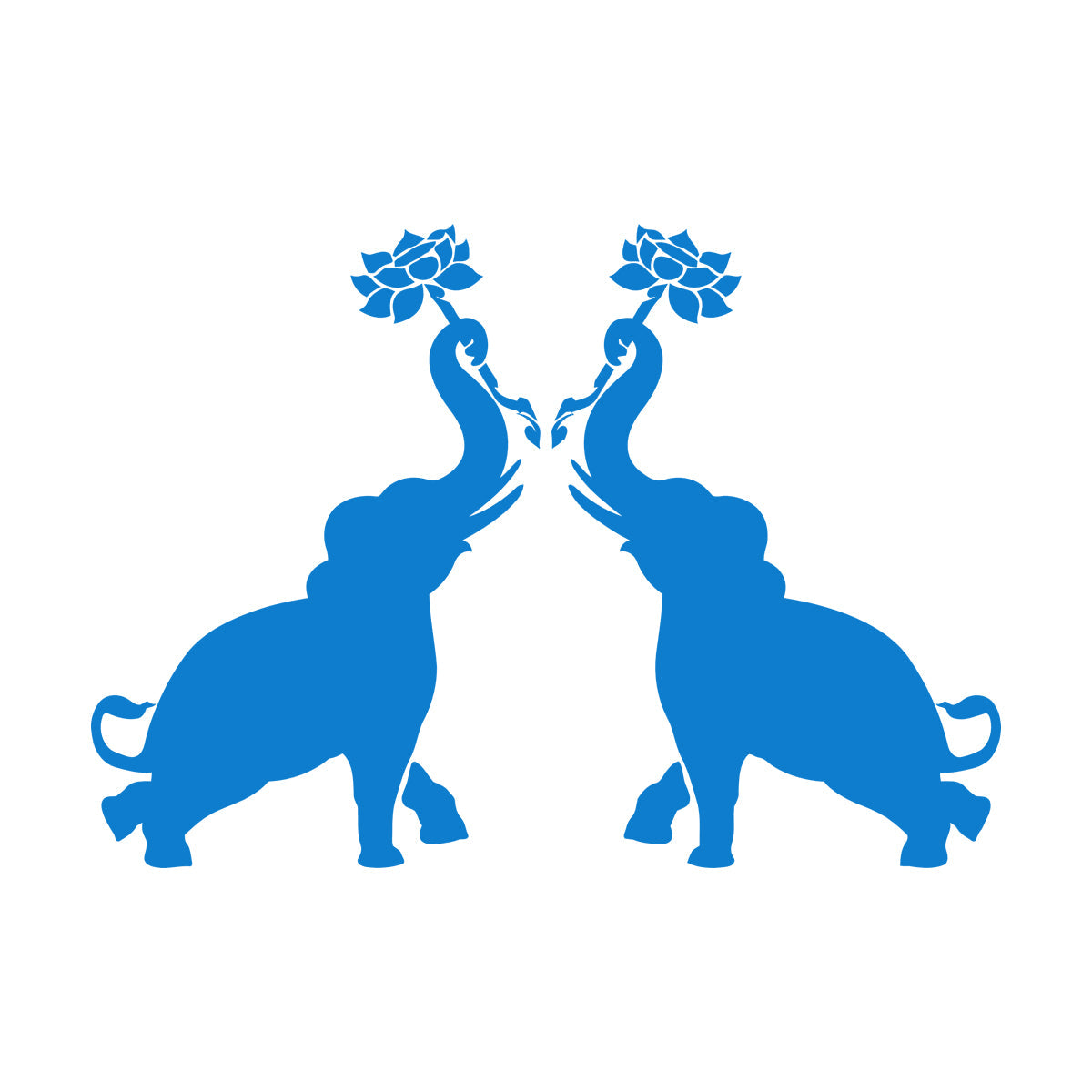 Wall Decals Paster Paper Couple Elephants African Animals Flowers Do Not Damage The Wall Surface