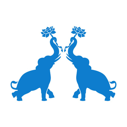 Wall Decals Paster Paper Couple Elephants African Animals Flowers Do Not Damage The Wall Surface